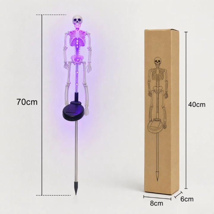 Solar Skeleton Garden Stake Light - LED Halloween Yard Decor