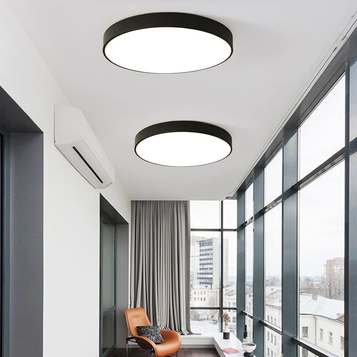 Modern Round LED Flush Ceiling Light Flat Disk