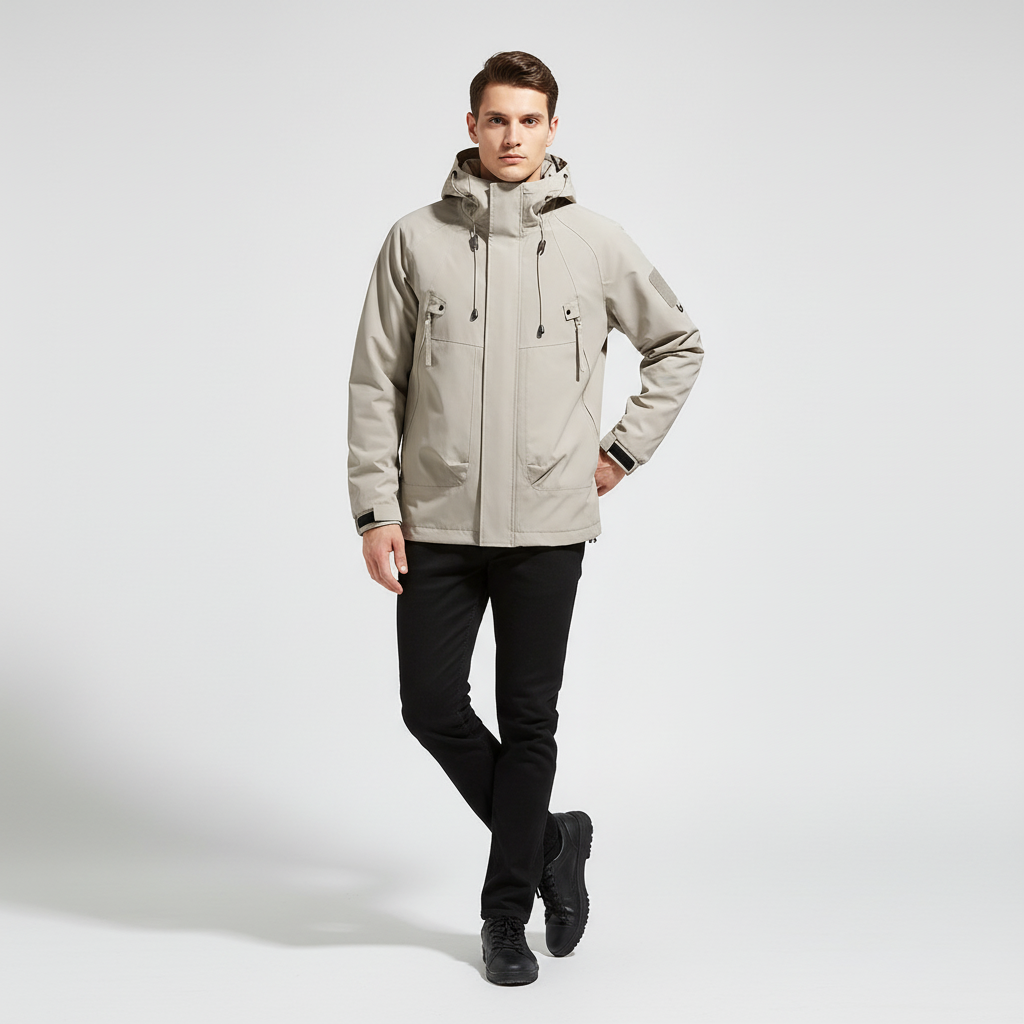 Men's Waterproof Hooded Windbreaker Jacket