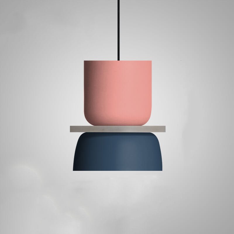 Nordic Metal LED Pendant Light Macaron Tiered Shade