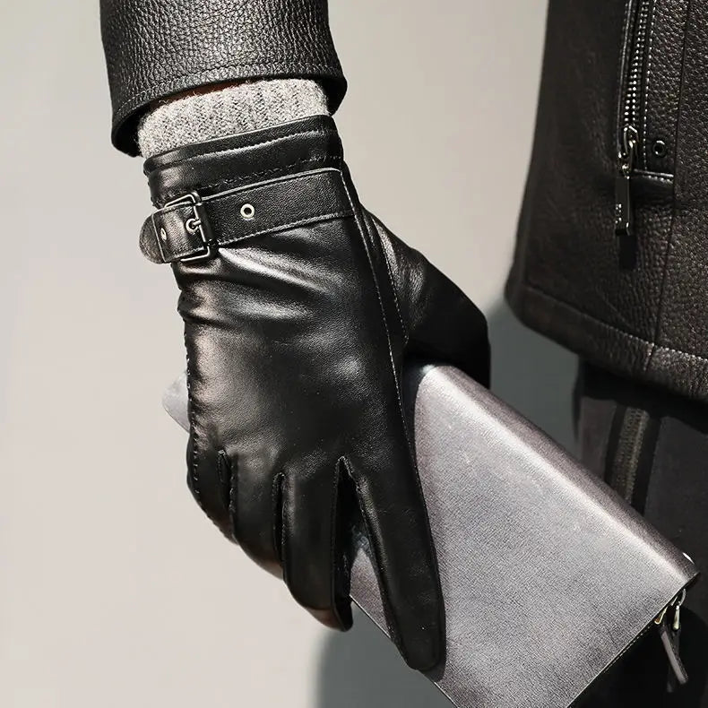 Mens Leather Gloves - Black