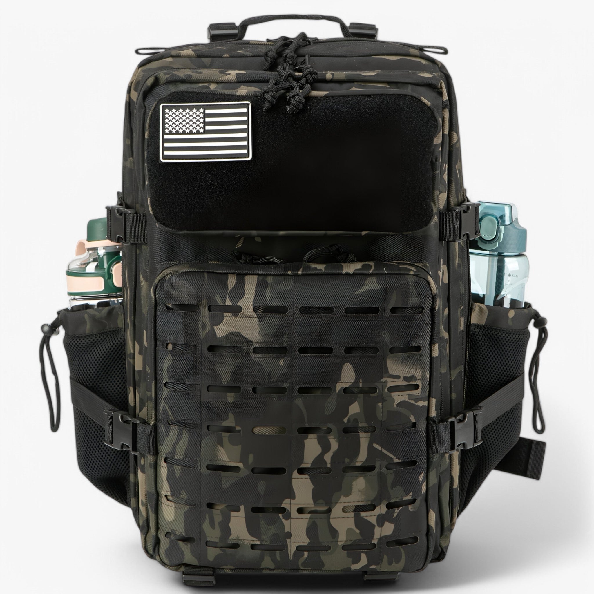 Zaino Tattico Militare 40L Impermeabile - Robusto, Multitasche per Outdoor, Trekking e Sopravvivenza - 2.0 Nero Camo - Backpacks bags duraturo eimpermeabile hiking backpacks tattico zaino zaino tattico - Concept Palermo