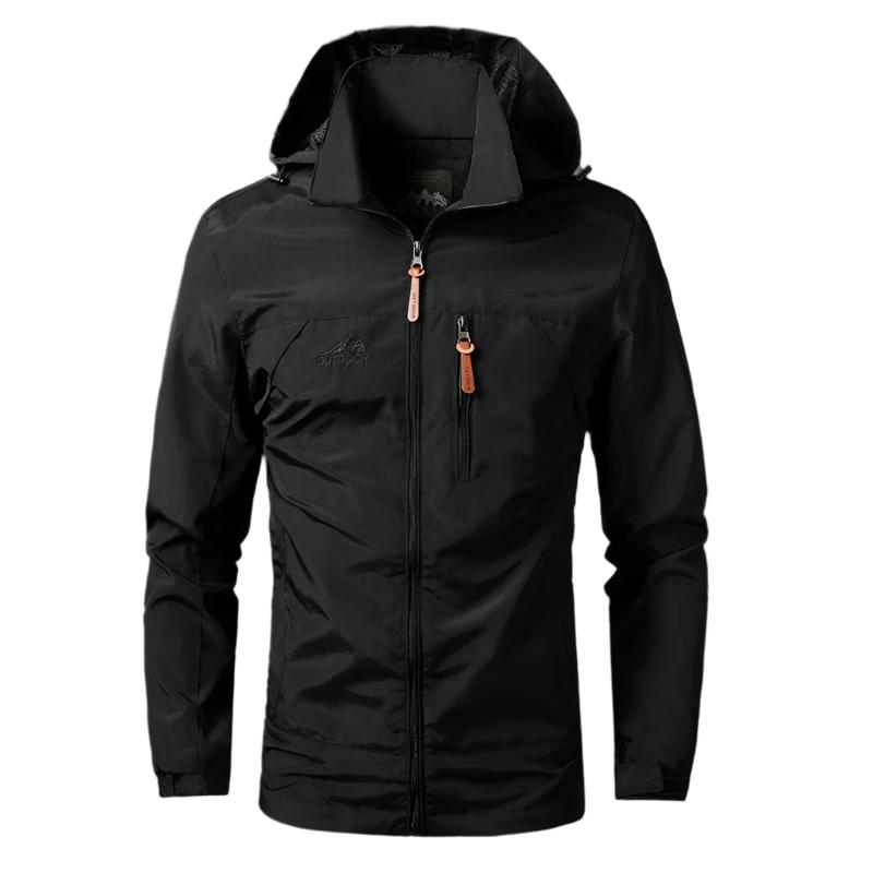 Men's Waterproof Windproof Hiking Jacket - Multiple Zip Pockets