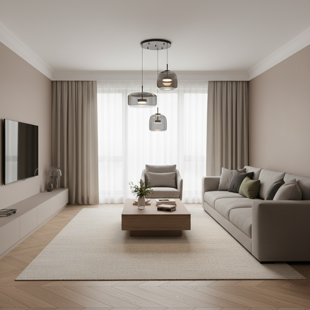 Luxury Glass & Metal Pendant Lamp - Elegant Hanging Light