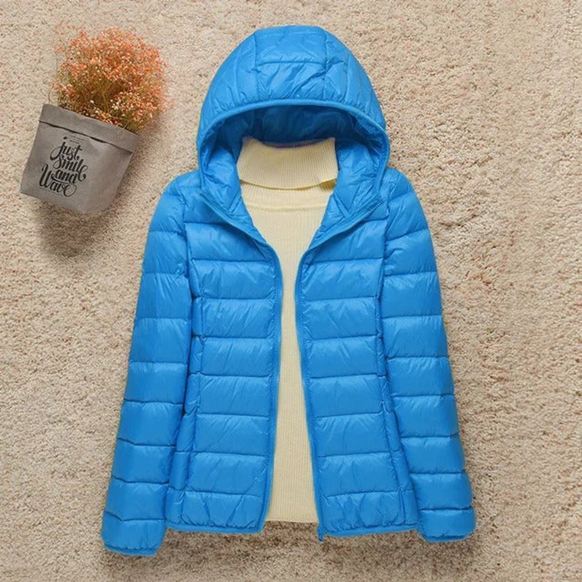 Women's Quilted Puffer Jacket with Hood
