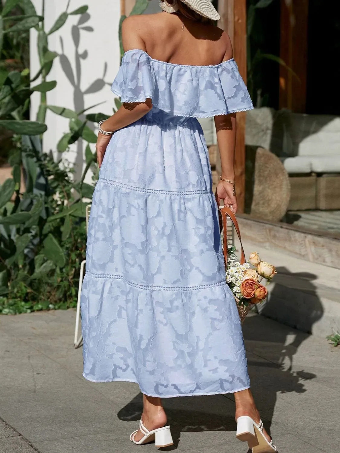 Women's Wedding Guest Off-Shoulder Maxi Dress – Wedding Guest