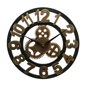 Industrial Wall Clock Gear Design for Living Room & Office