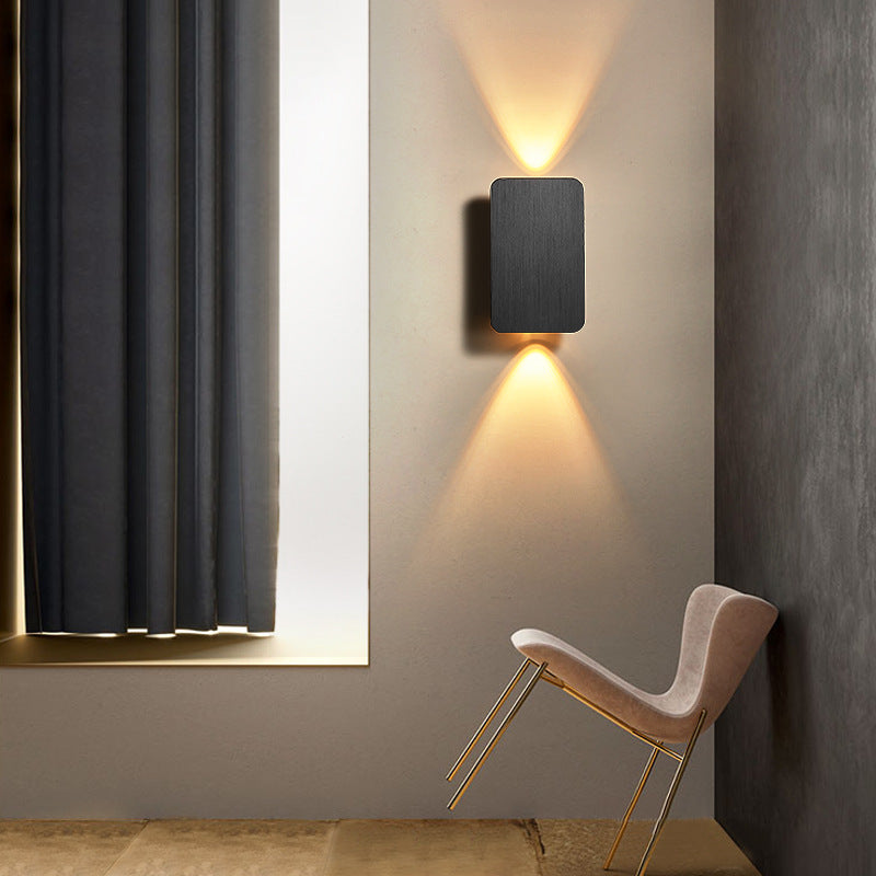 Indoor Rectangular LED Wall Lamp - Modern Metal Design
