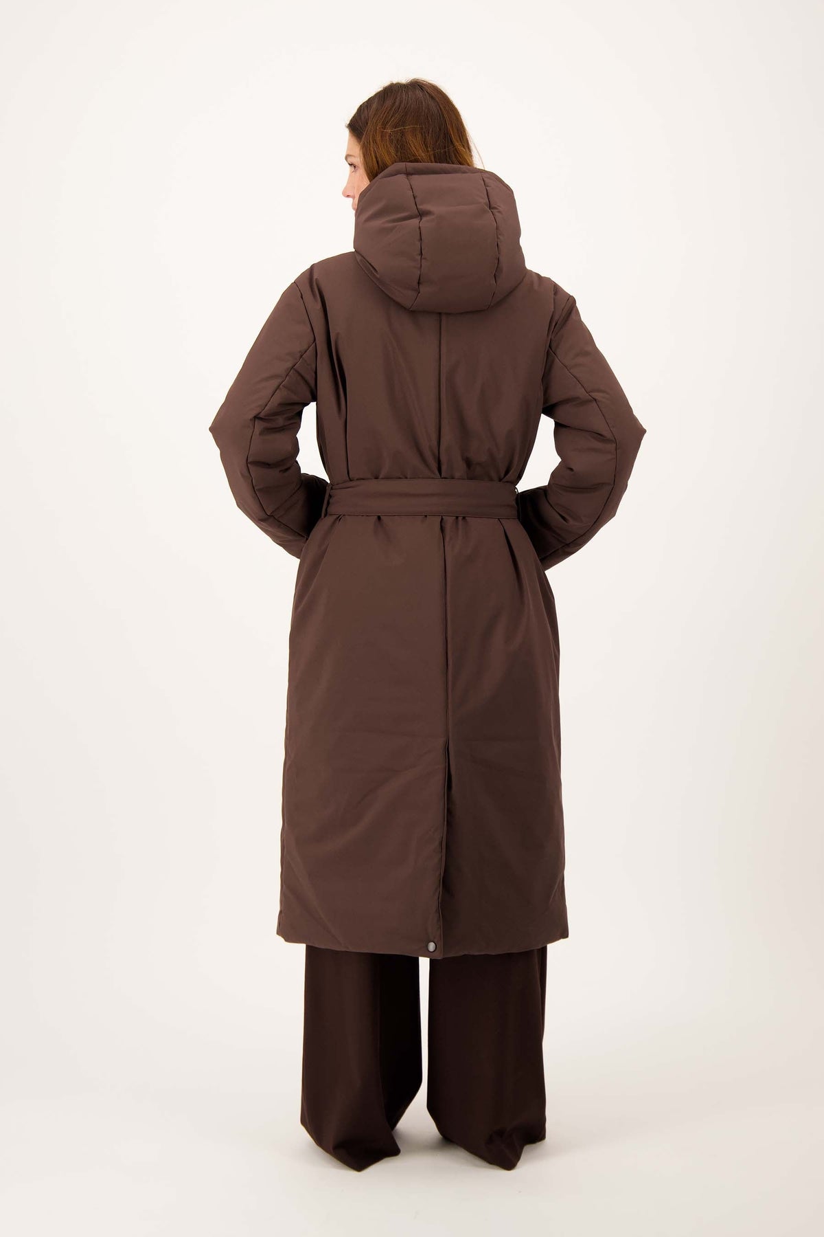 Long Padded Coat with Belt