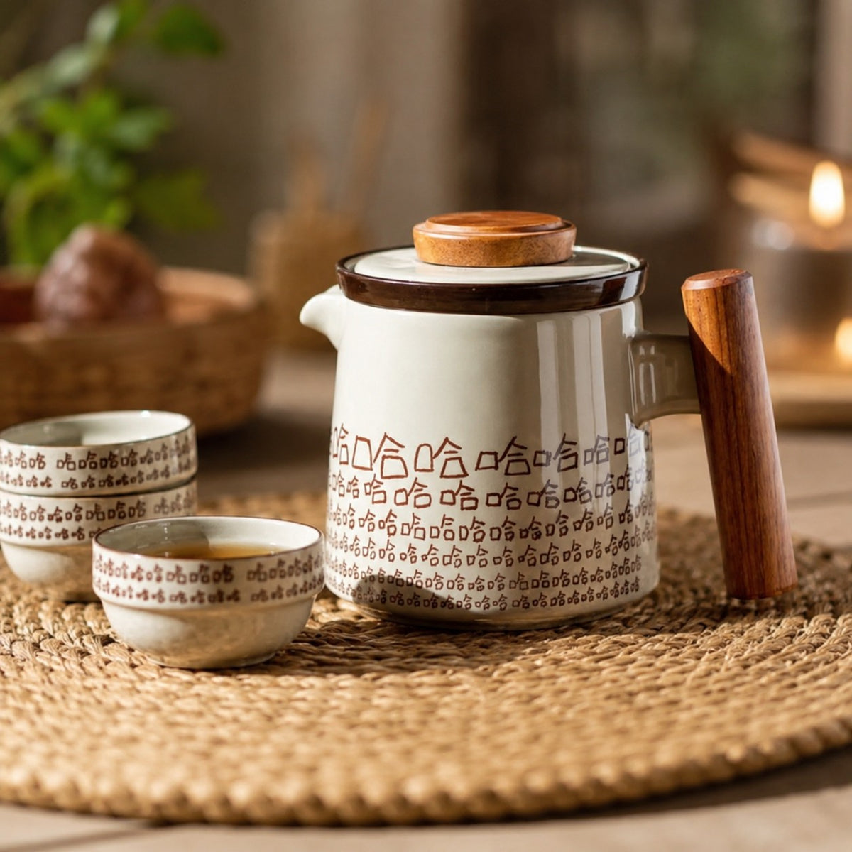 Portable Ceramic Travel Tea Set with Case
