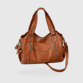 Rivet-Accent Leather Hobo Bag – Large Capacity Shoulder Tote