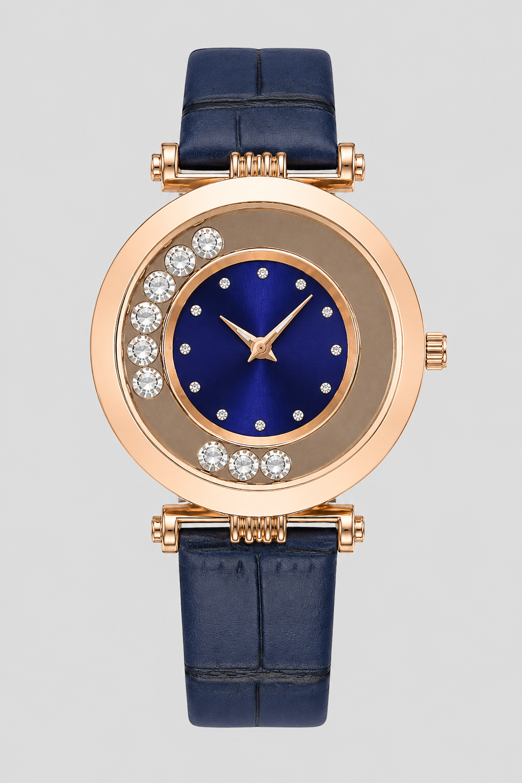 Elegant Floating Crystal Crescent Women's Watch