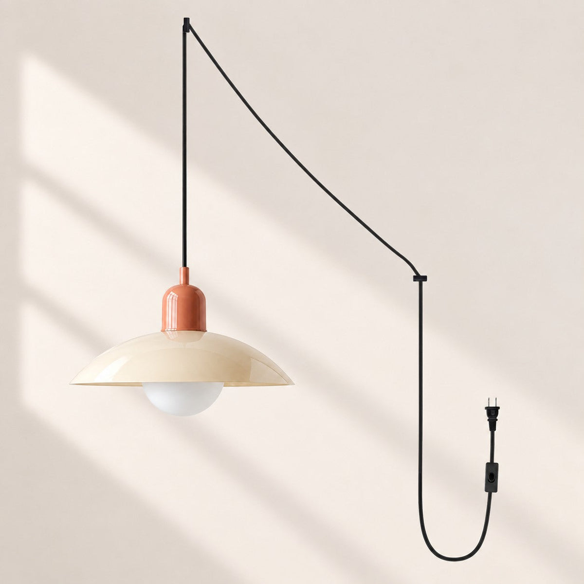 Mid Century Bauhaus Plug-In Pendant Light
