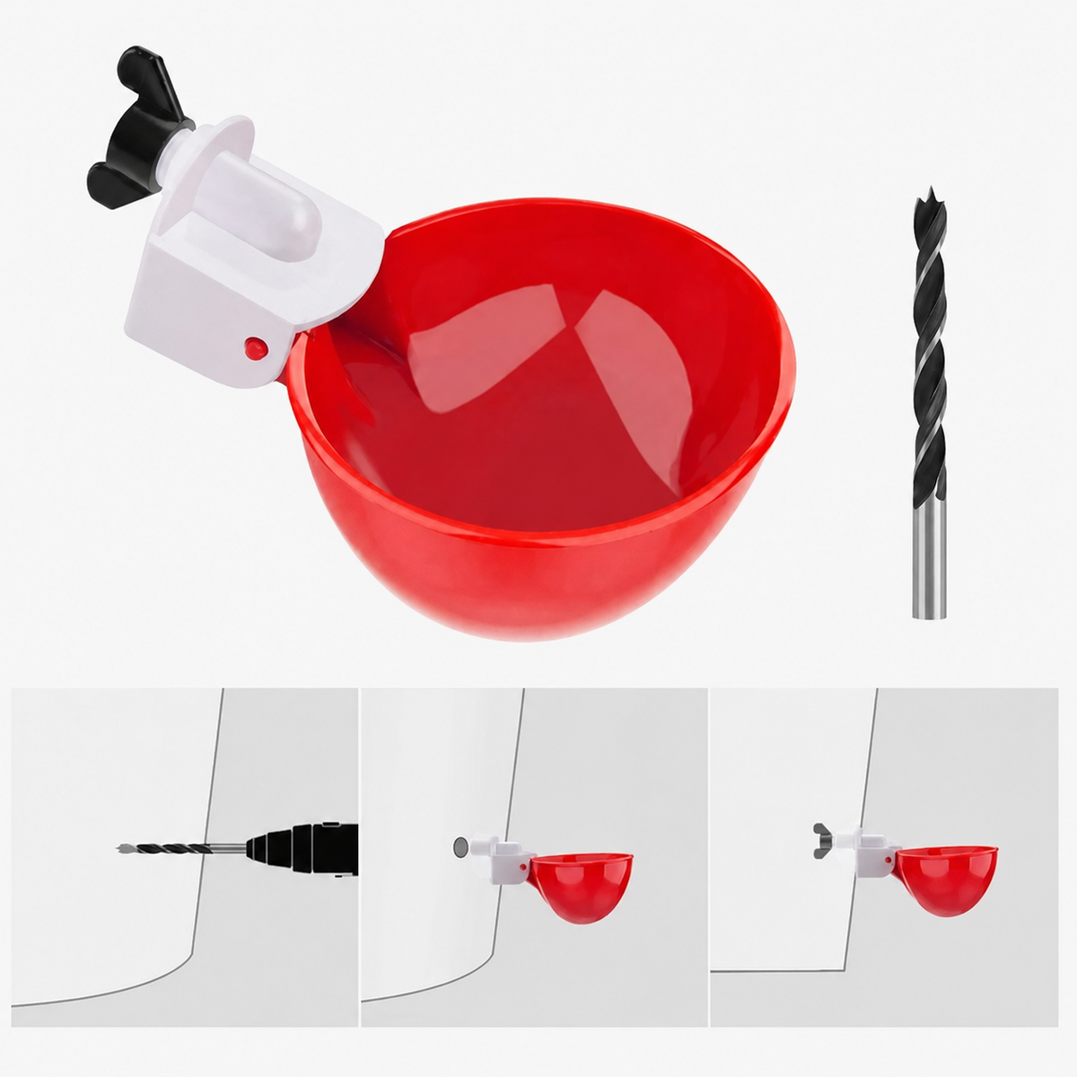10 Pcs Automatic Chicken Waterer Cups with Drill Bit