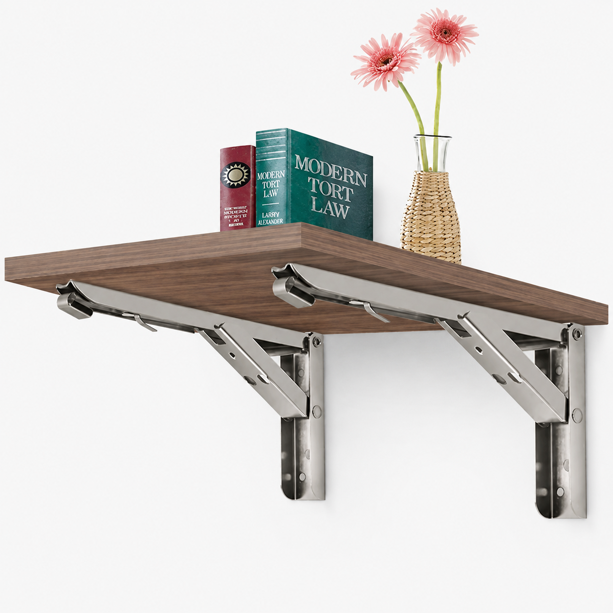 Foldable Wall Shelf Brackets - Set of 2, Space-saving and Practical