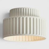 Ribbed Ceiling Lamp - Two-Tier Drum Design
