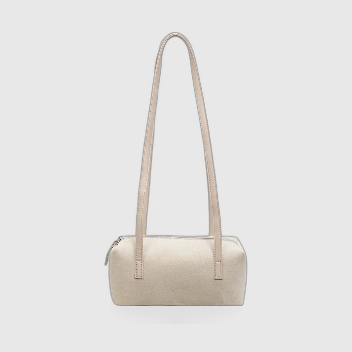 Compact Barrel Underarm Bag – Small Zip Shoulder Tote