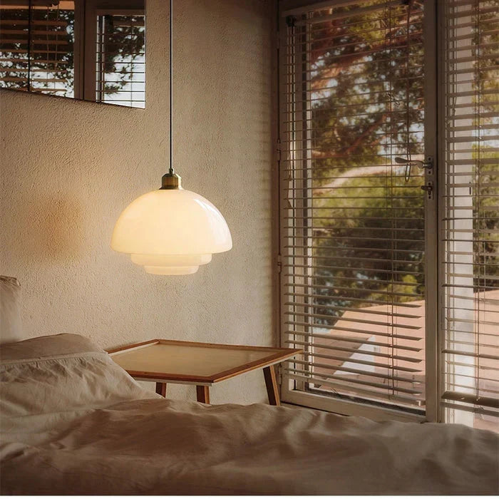 Calistre - Mid-Century Milky Glass Pendant Light
