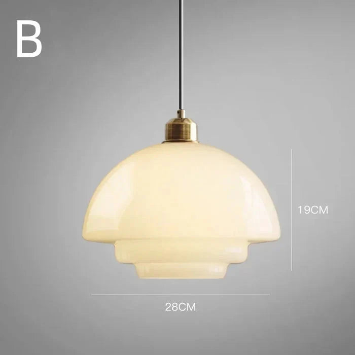 Calistre - Mid-Century Milky Glass Pendant Light