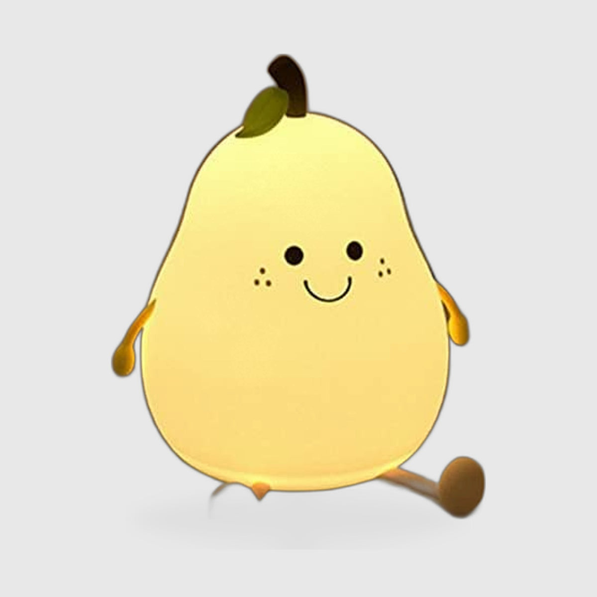 Silicone Pear Night Light – Touch-Dim Bedside Lamp