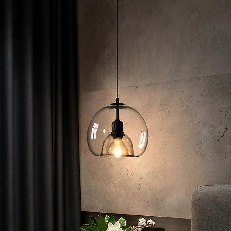 Smoke Glass Pendant Lamp - Hand-Blown Glass Design