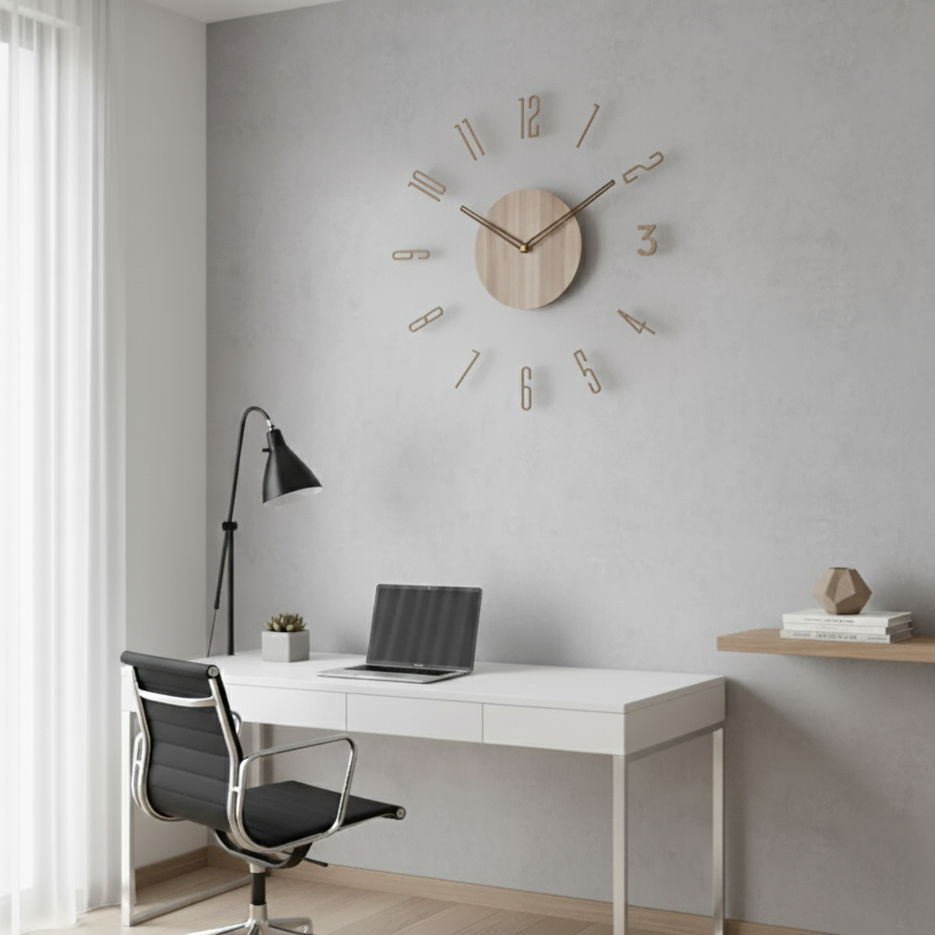 Silent Design Wall Clock - Acrylic & Wood