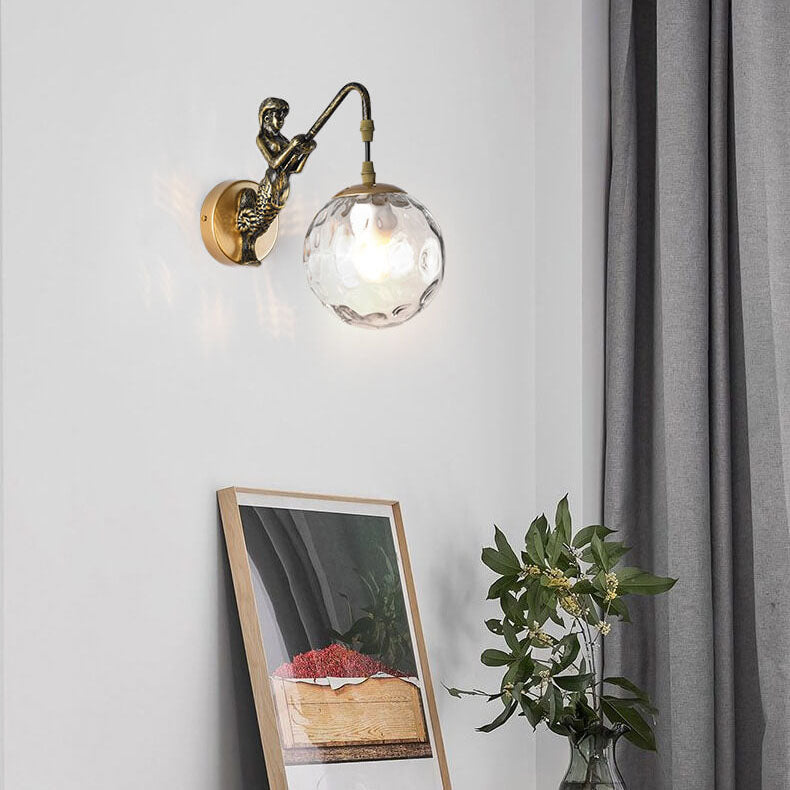 Rustic Orb Wall Lamp - Vintage Design Sconce