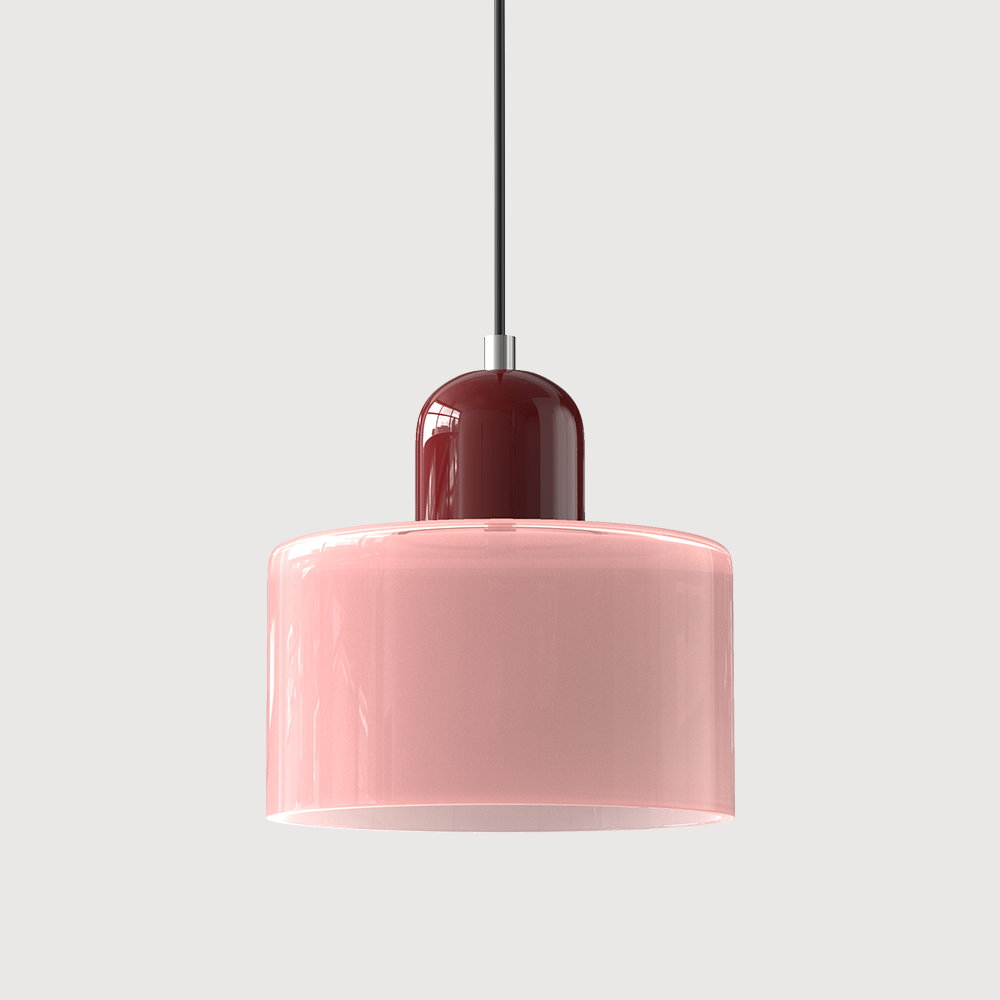 Coloured Glass Bauhaus Pendant Light – Retro Statement Piece