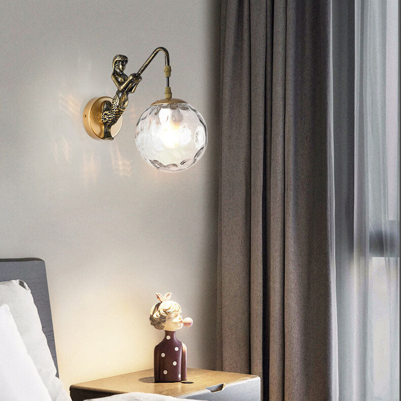Rustic Orb Wall Lamp - Vintage Design Sconce