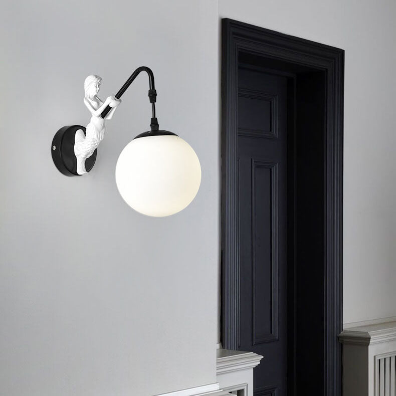 Rustic Orb Wall Lamp - Vintage Design Sconce