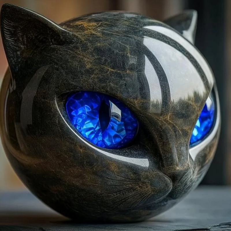 Miniature Resin Cat Decor Sculpture