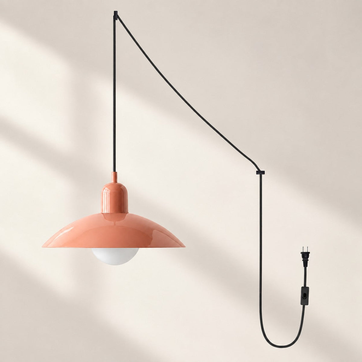 Mid Century Bauhaus Plug-In Pendant Light