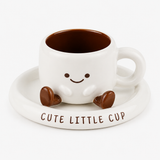 Hand-Painted Cartoon Ceramic Cup & Saucer Set