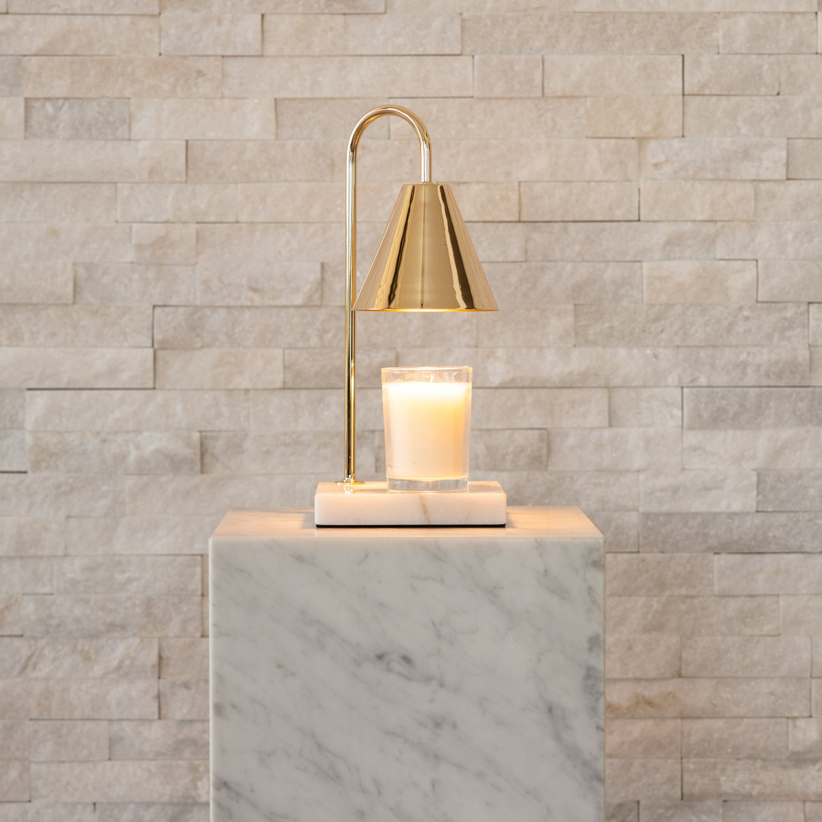 Marble Candle Warmer Lamp - Flameless Wax Melt Lamp with Timer
