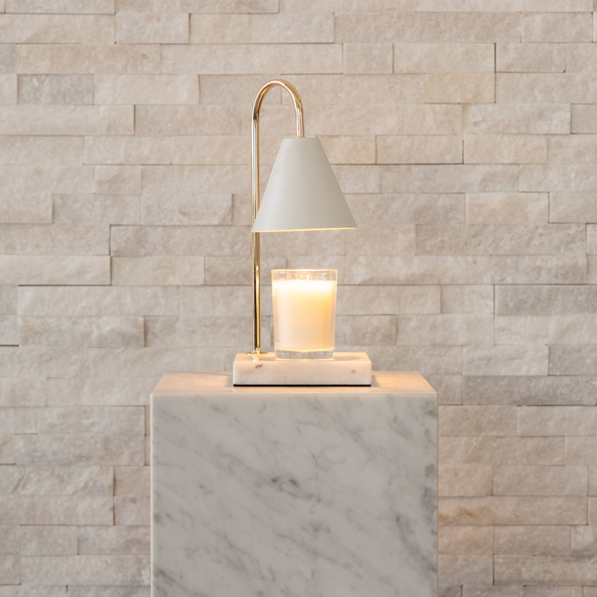 Marble Candle Warmer Lamp - Flameless Wax Melt Lamp with Timer