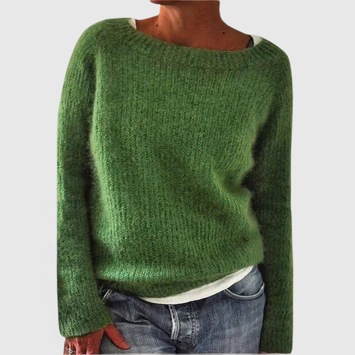 Women's Relaxed Fit Knit Sweater - Casual Pullover