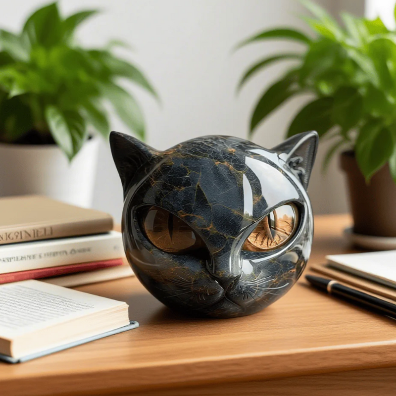 Miniature Resin Cat Decor Sculpture