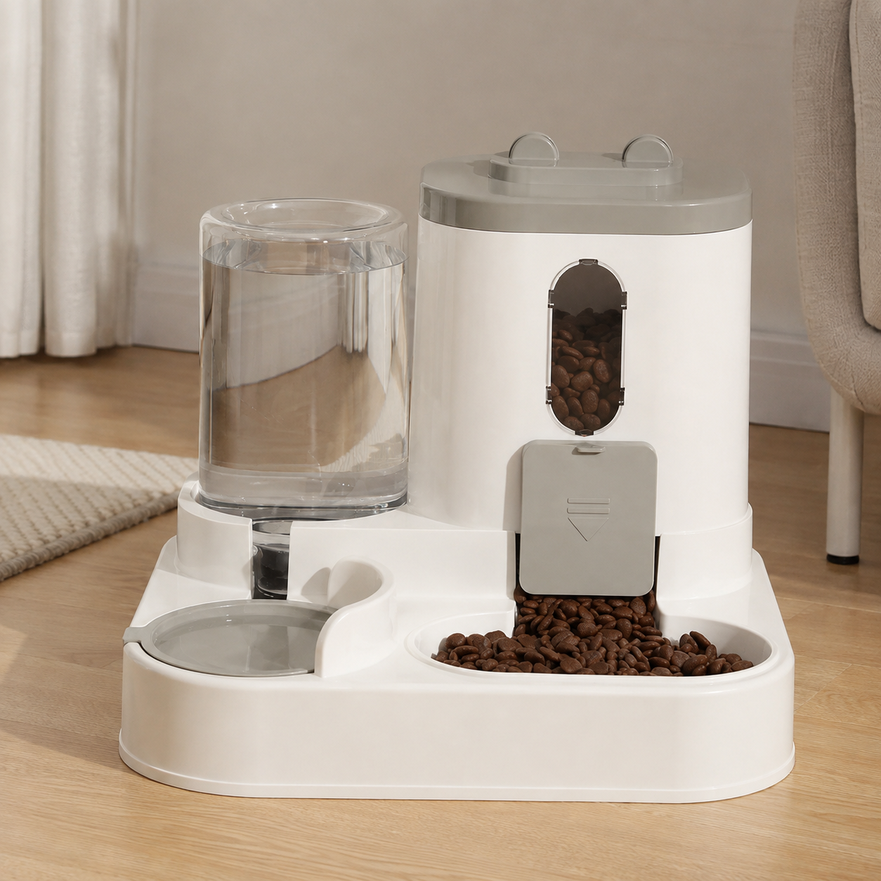 2 in 1  Automatic Food & Water Dispenser for Dogs and Cats