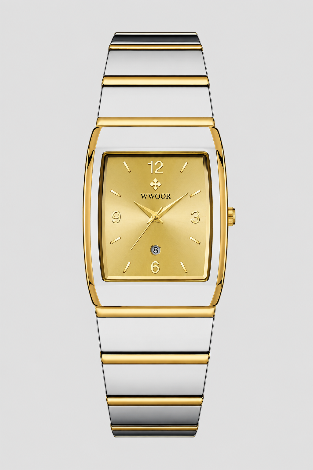Rectangular Date Display Integrated Bracelet Watch