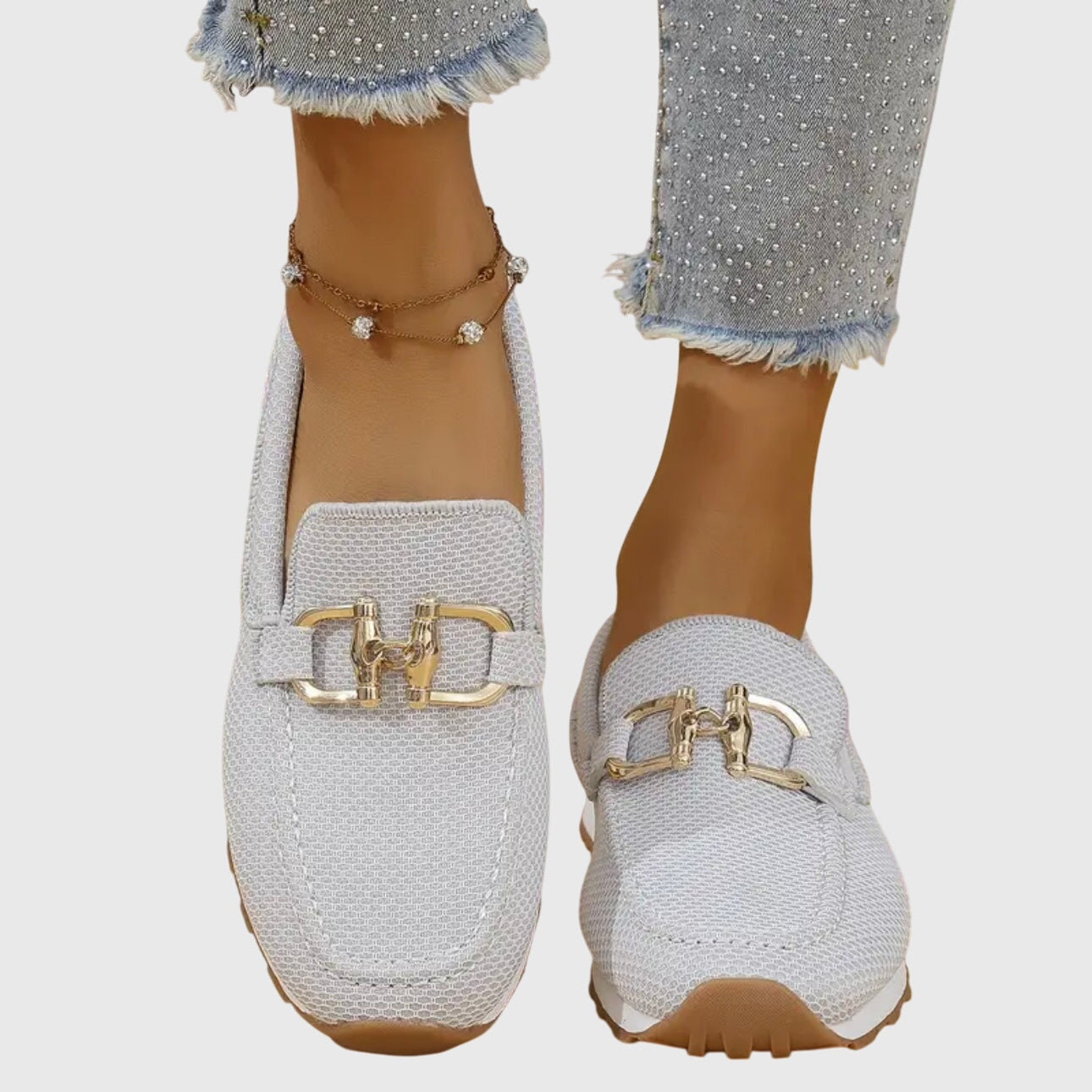 Women’s Mesh Bit Loafer Sneakers – Breathable Slip-On Comfort Shoes