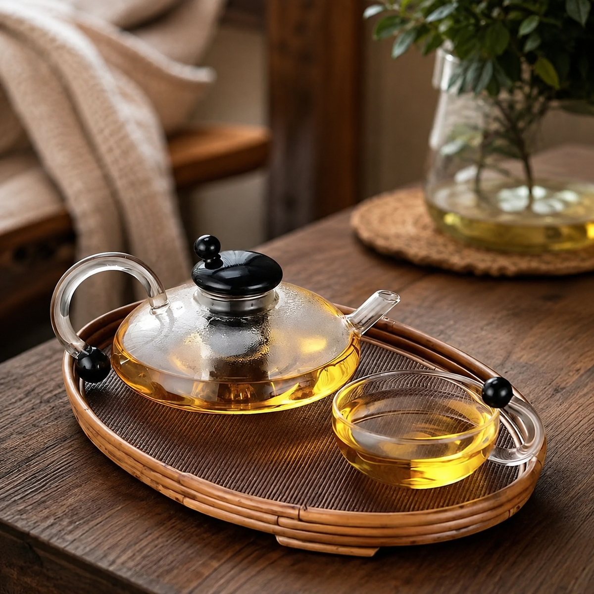 600ml Semi-Automatic Glass Teapot Set