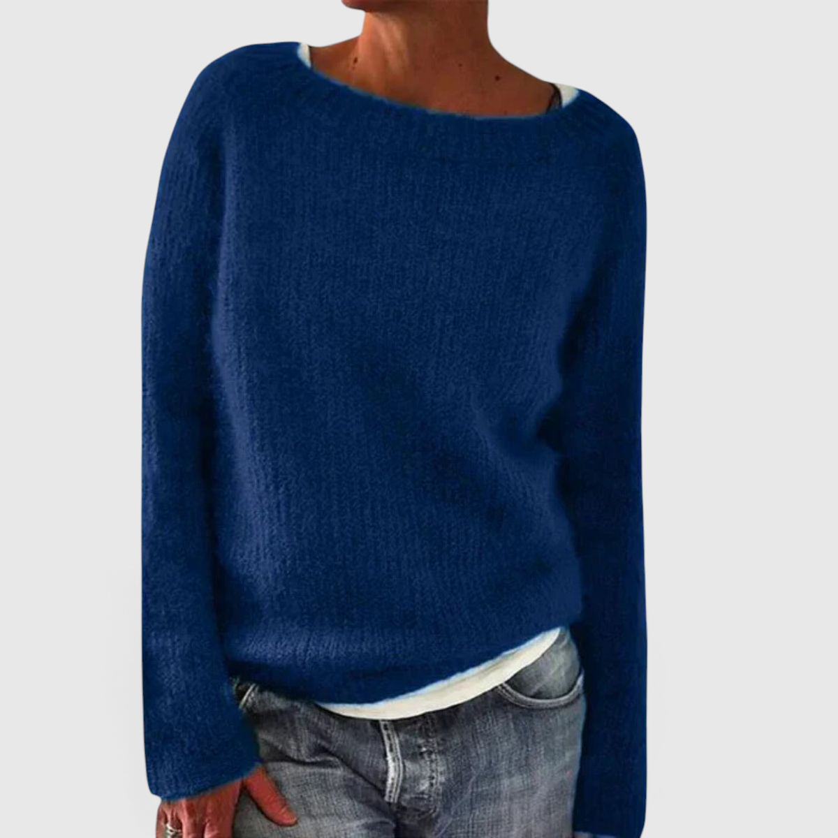 Women's Relaxed Fit Knit Sweater - Casual Pullover