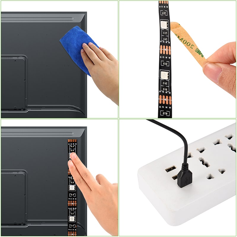 TV Backlight LED Strip – 16 Colors, USB Powered