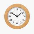 Round Wooden Silent LED Alarm Clock