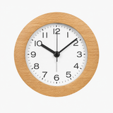 Round Wooden Silent LED Alarm Clock
