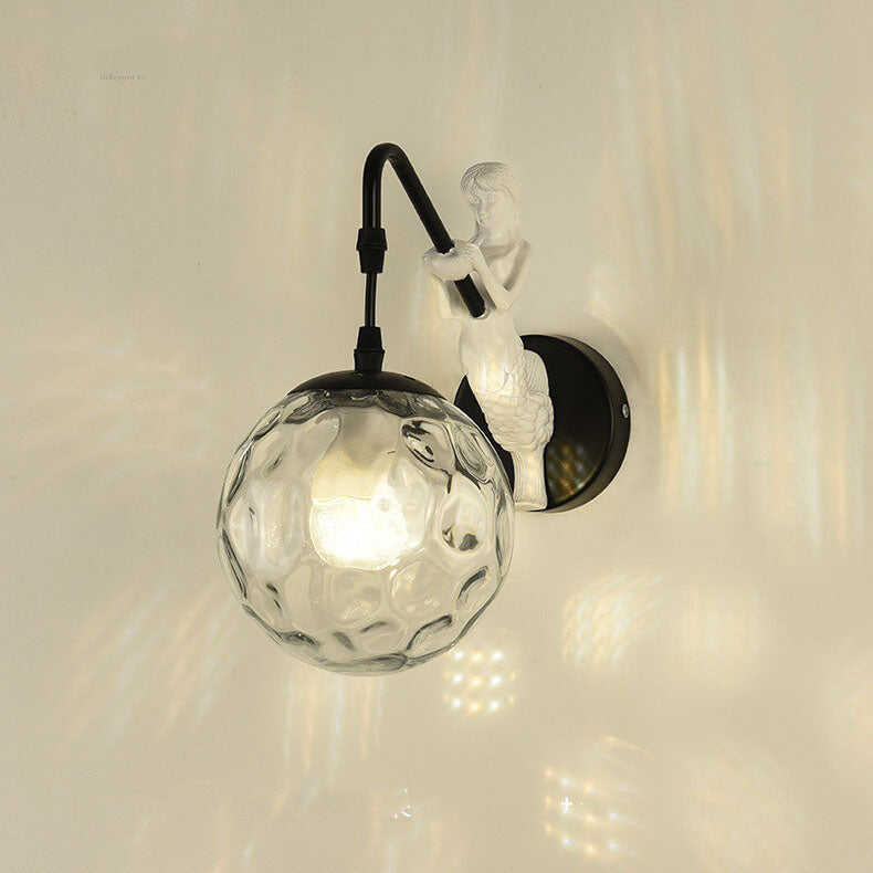 Rustic Orb Wall Lamp - Vintage Design Sconce