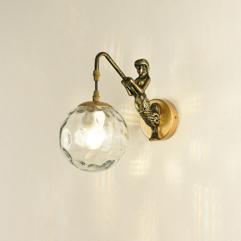 Rustic Orb Wall Lamp - Vintage Design Sconce