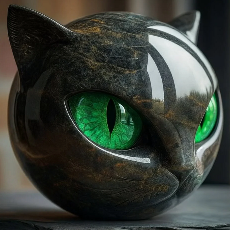 Miniature Resin Cat Decor Sculpture