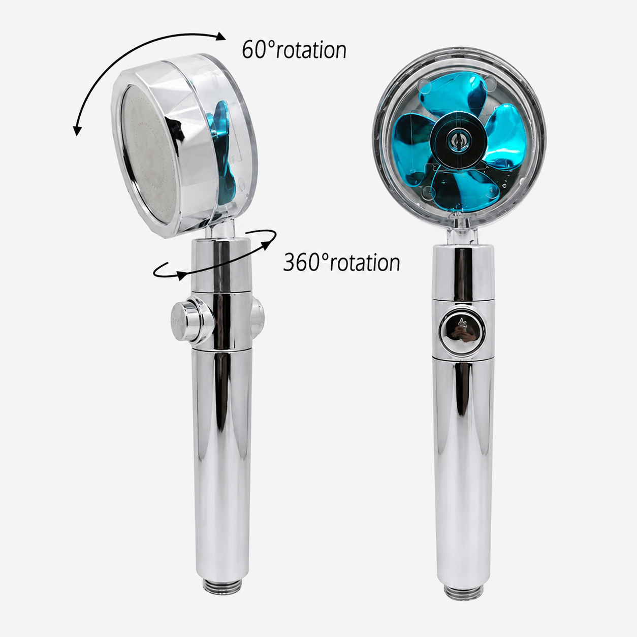 High-Pressure 360° Rotating Massage Shower Head