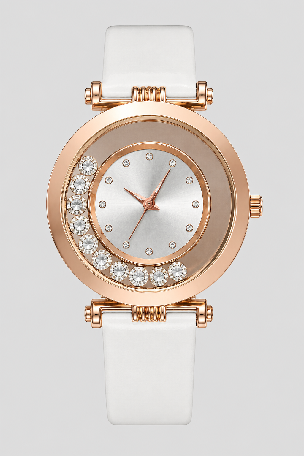 Elegant Floating Crystal Crescent Women's Watch